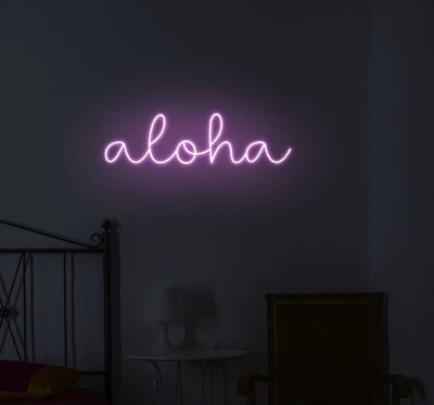 Aloha Neon Sign - White20 inches