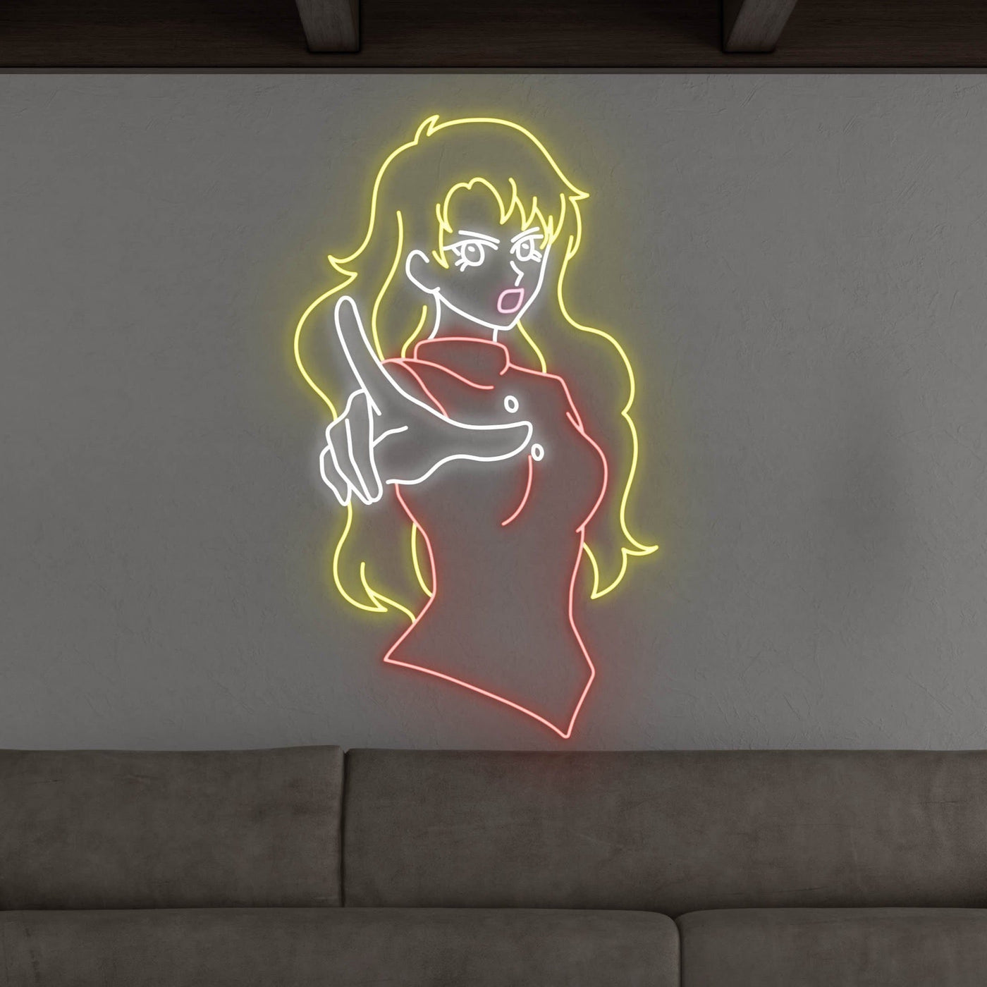 Anime Enforcer Girl LED Neon Sign - Small