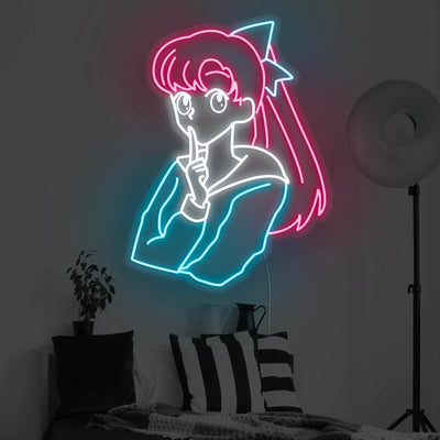 Anime Pondering Girl LED Neon Sign -