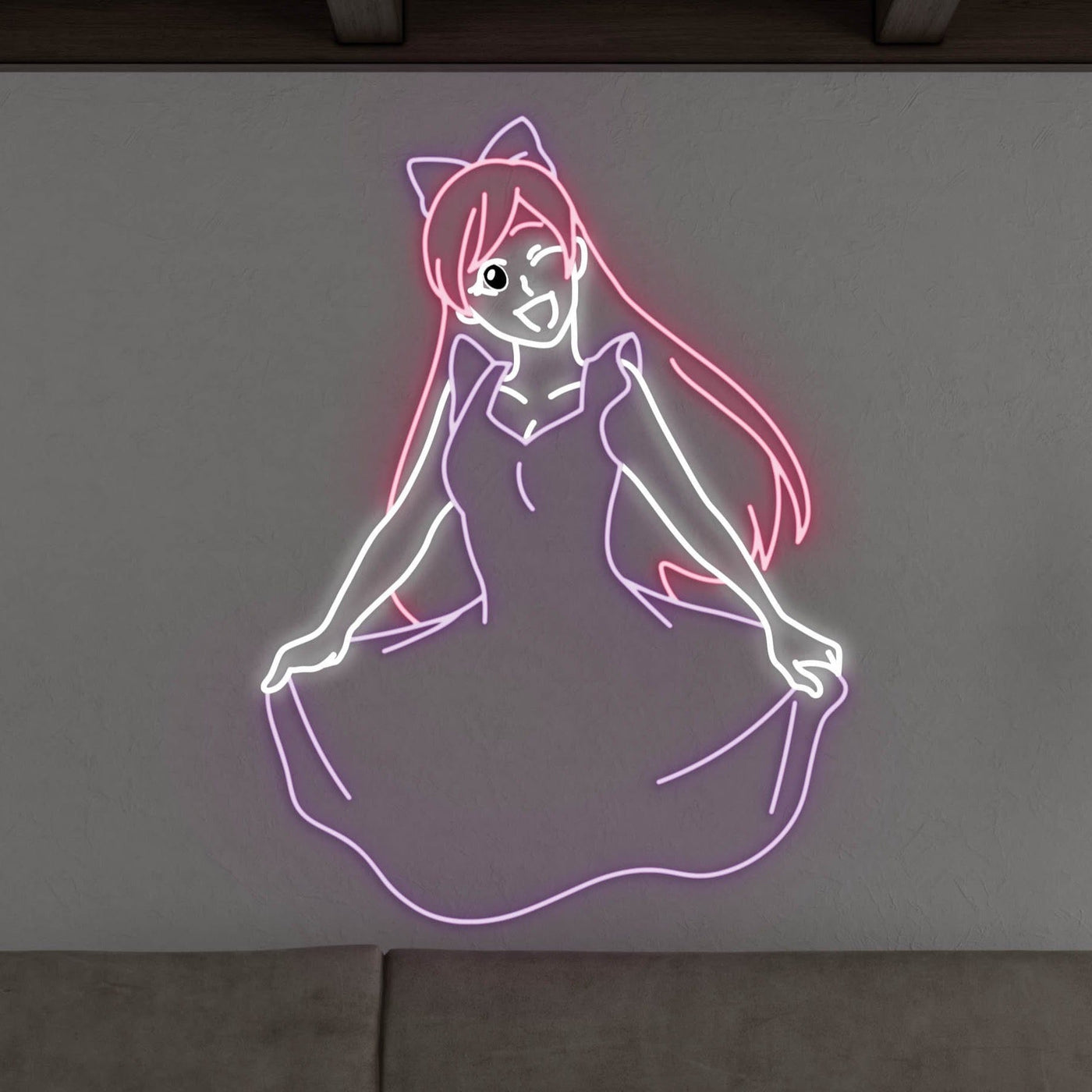 Anime Pretty Girl LED Neon Sign - Small