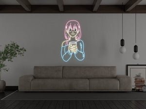 Anime Thirsty Girl LED Neon Sign -