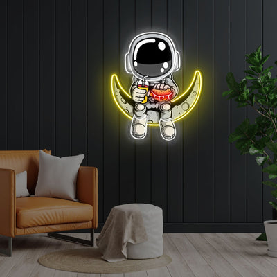 "Astronaut Hamburger" Neon x Acrylic Artwork - 2ft x 1.6ftLED Neon x Acrylic Print