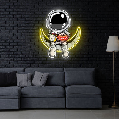 "Astronaut Hamburger" Neon x Acrylic Artwork - 2ft x 1.6ftLED Neon x Acrylic Print