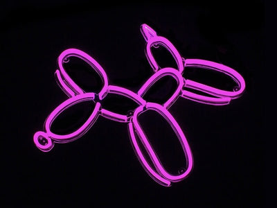 Balloon Dog Neon Sign - White