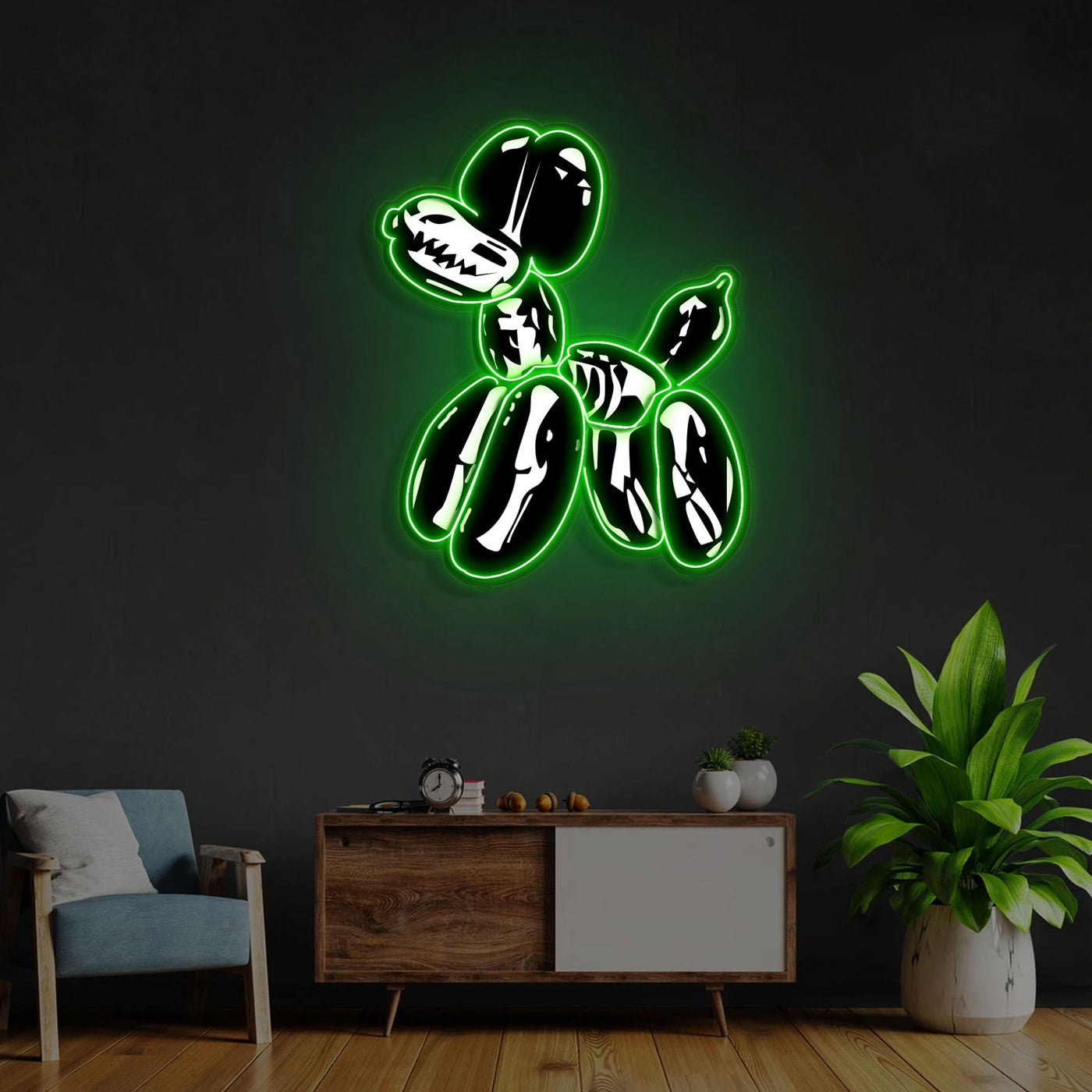 "Balloon Dog X-Ray" Neon x Acrylic Artwork - 2ft x 1.6ftLED Neon x Acrylic Print