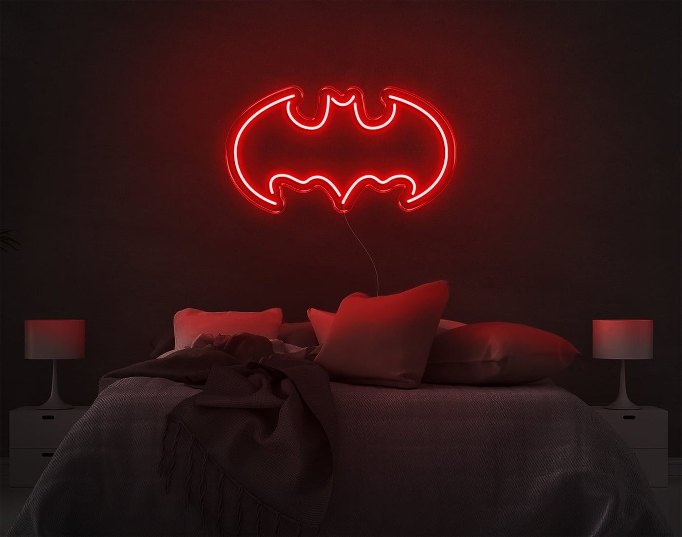 Batman V2 LED Neon Sign - 12inch x 22inchHot Pink