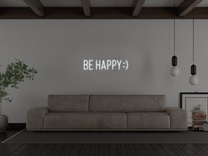 Be Happy LED Neon Sign - Pink