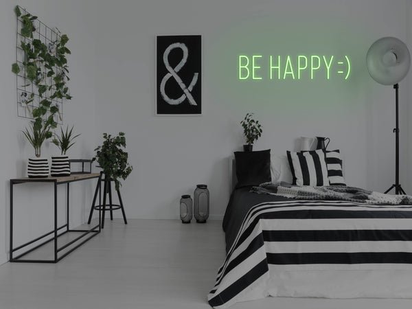 Be Happy LED Neon Sign - Green