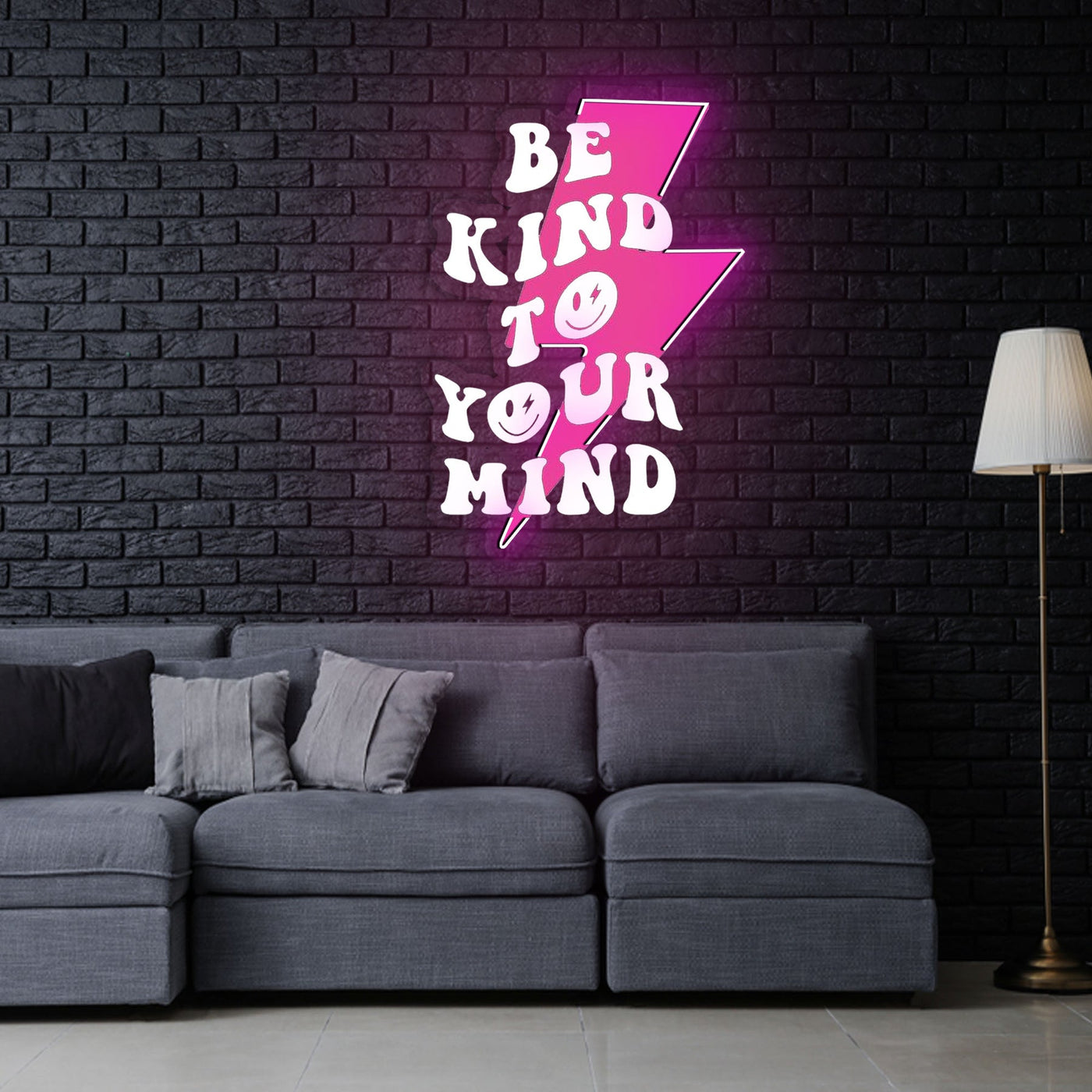 Be Kind to Your Mind Neon Sign x Acrylic Artwork - 20 inchesLED Neon x Acrylic Print