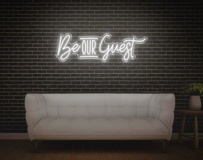 Be Our Guest LED Neon Sign - 11inch x 36inchHot Pink