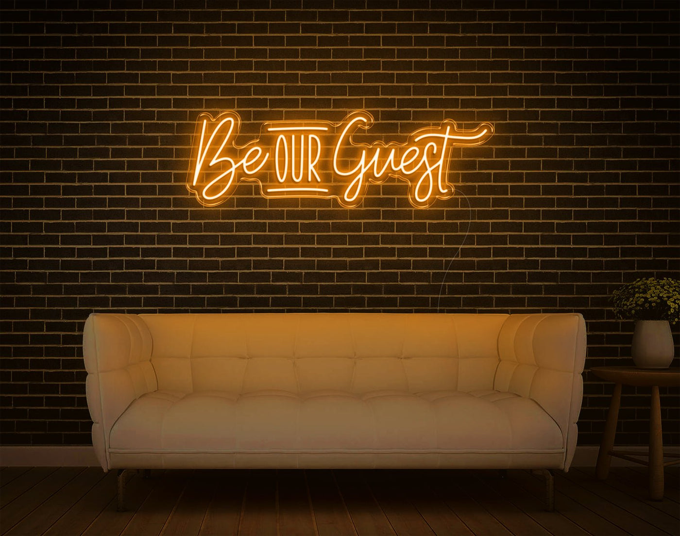 Be Our Guest LED Neon Sign - 11inch x 36inchHot Pink