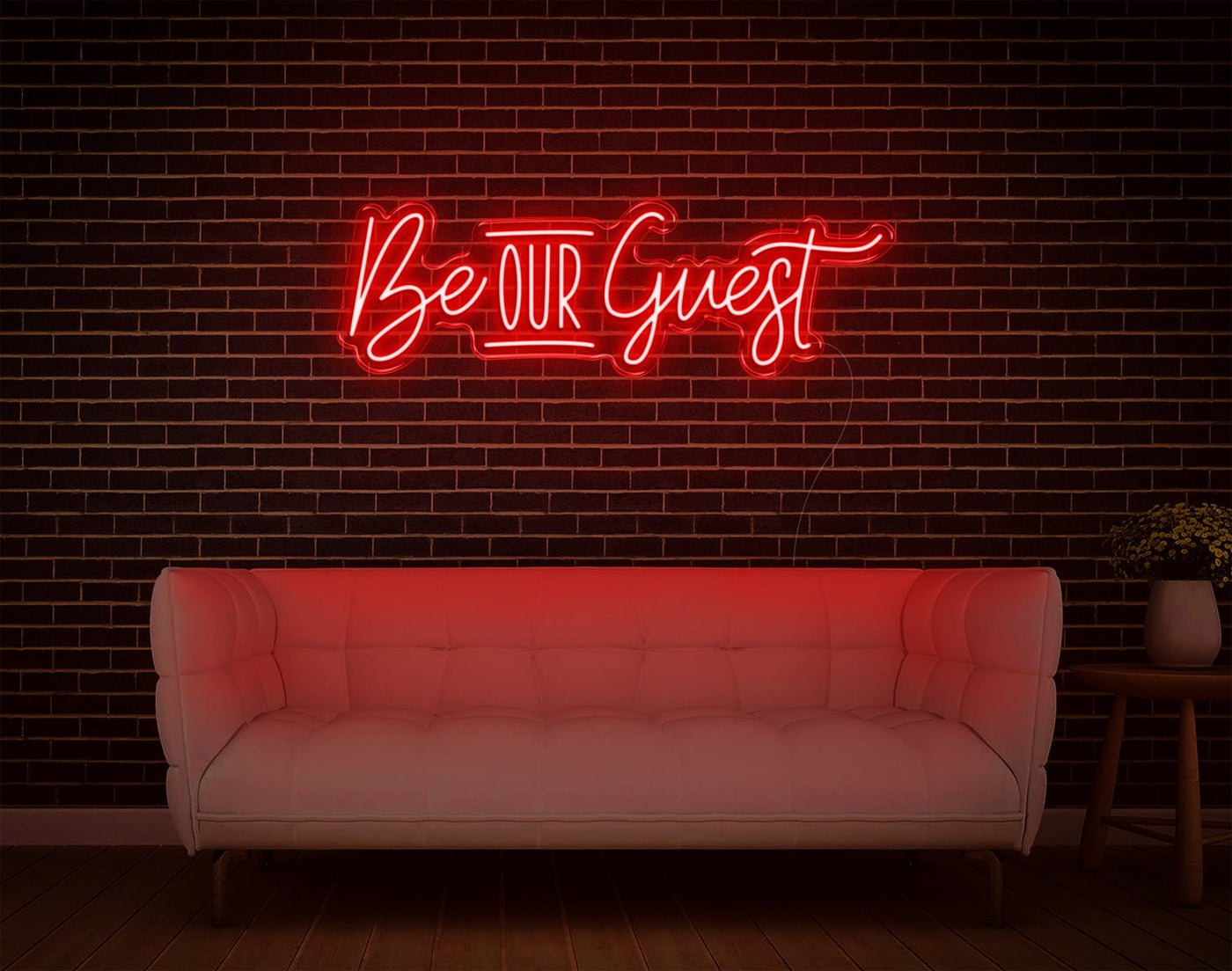 Be Our Guest LED Neon Sign - 11inch x 36inchHot Pink