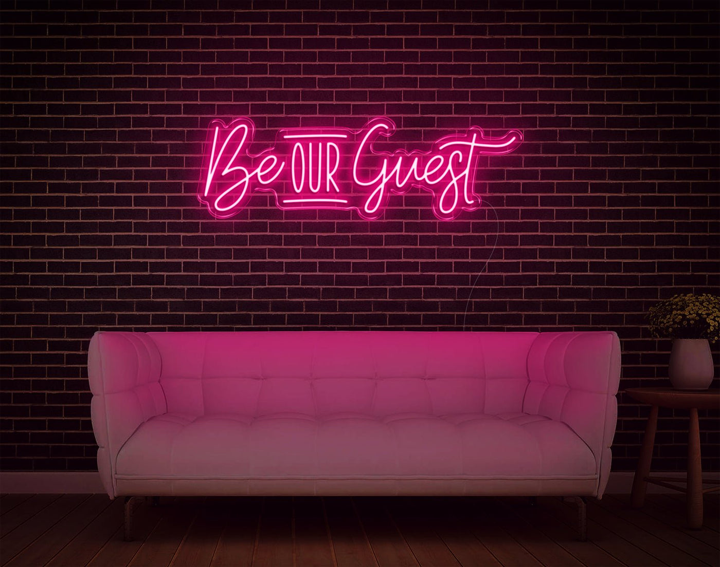 Be Our Guest LED Neon Sign - 11inch x 36inchHot Pink