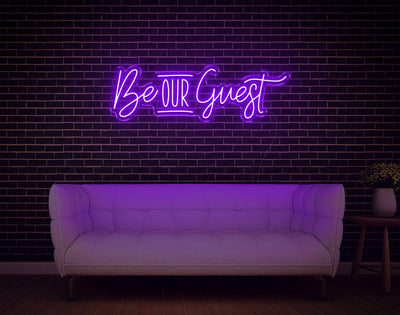 Be Our Guest LED Neon Sign - 11inch x 36inchHot Pink