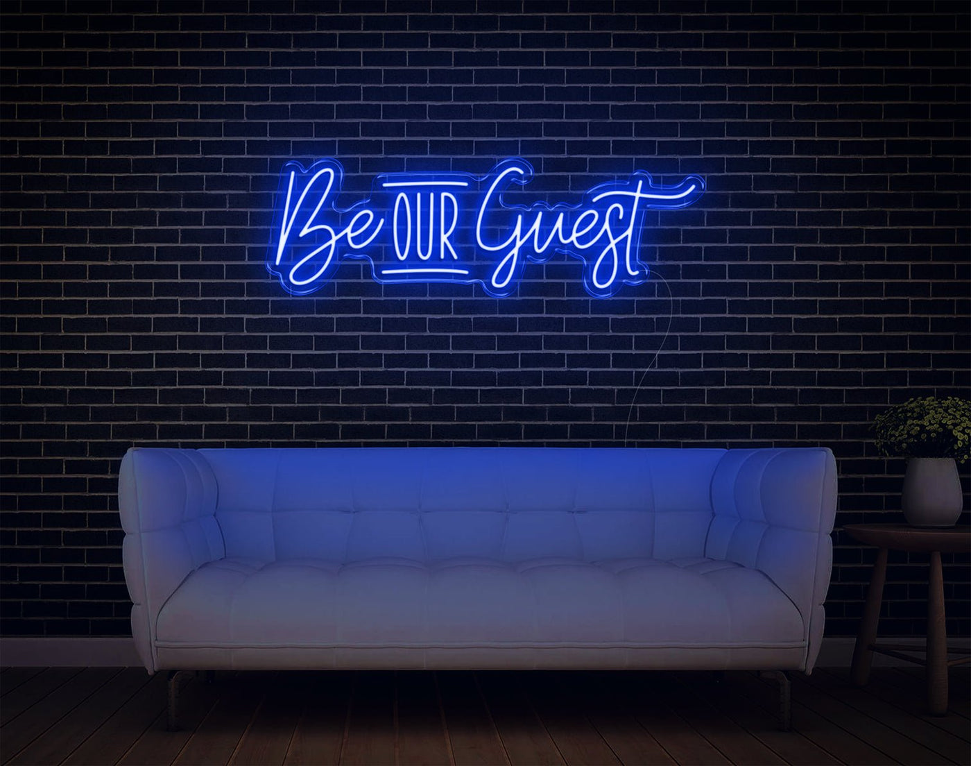 Be Our Guest LED Neon Sign - 11inch x 36inchHot Pink