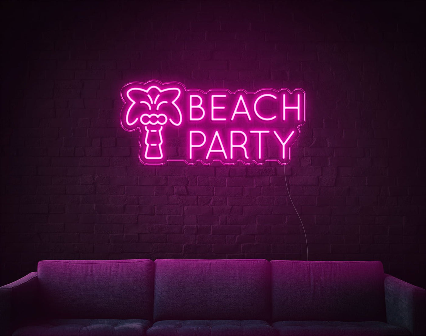 Beach Party LED Neon Sign - 12inch x 26inchHot Pink