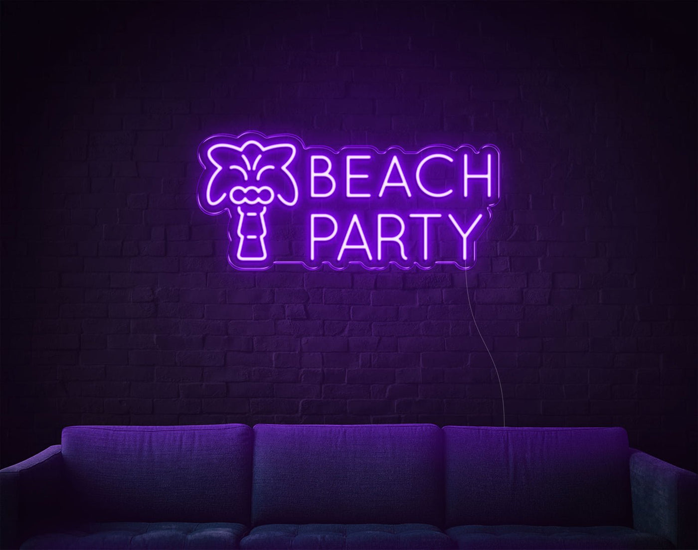 Beach Party LED Neon Sign - 12inch x 26inchPurple