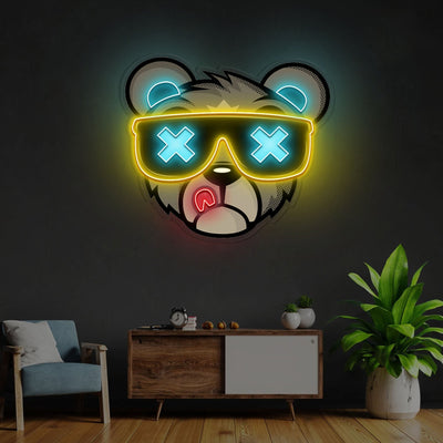 "Bear Led Neon" Neon x Acrylic Artwork - 2ft x 1.6ftLED Neon x Acrylic Print