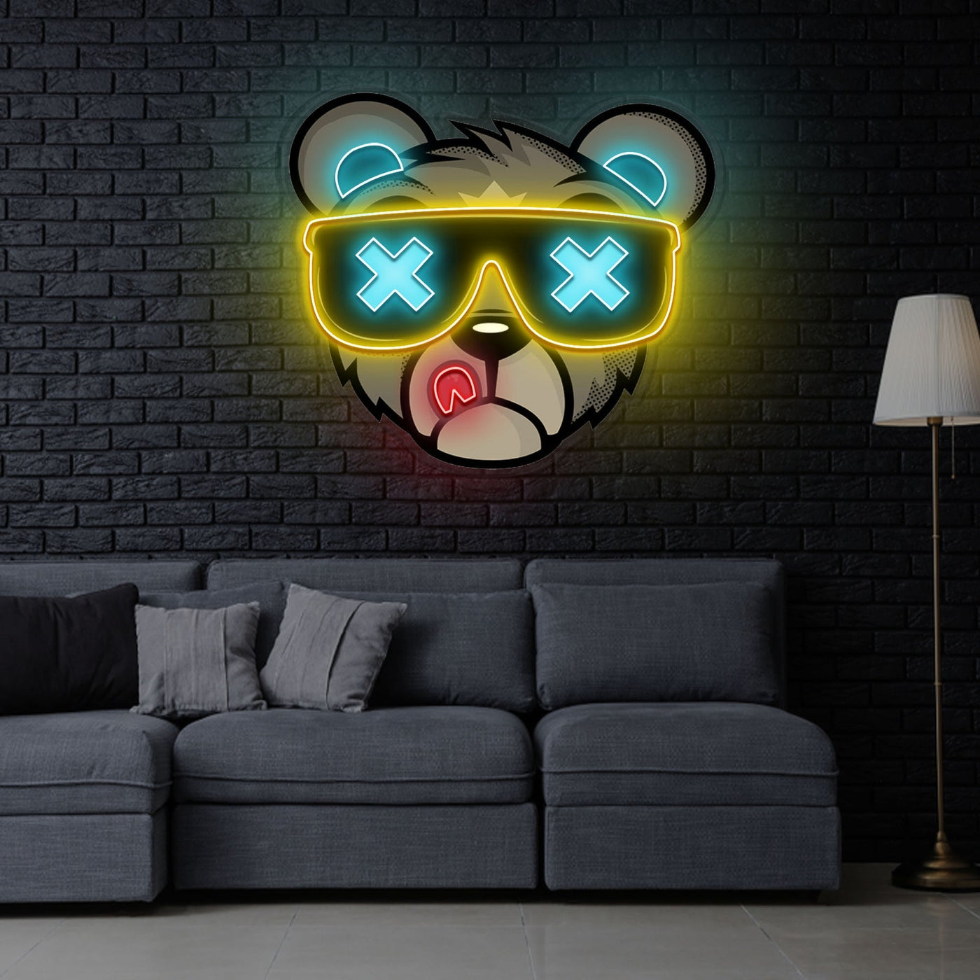 "Bear Led Neon" Neon x Acrylic Artwork - 2ft x 1.6ftLED Neon x Acrylic Print