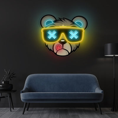 "Bear Led Neon" Neon x Acrylic Artwork - 2ft x 1.6ftLED Neon x Acrylic Print