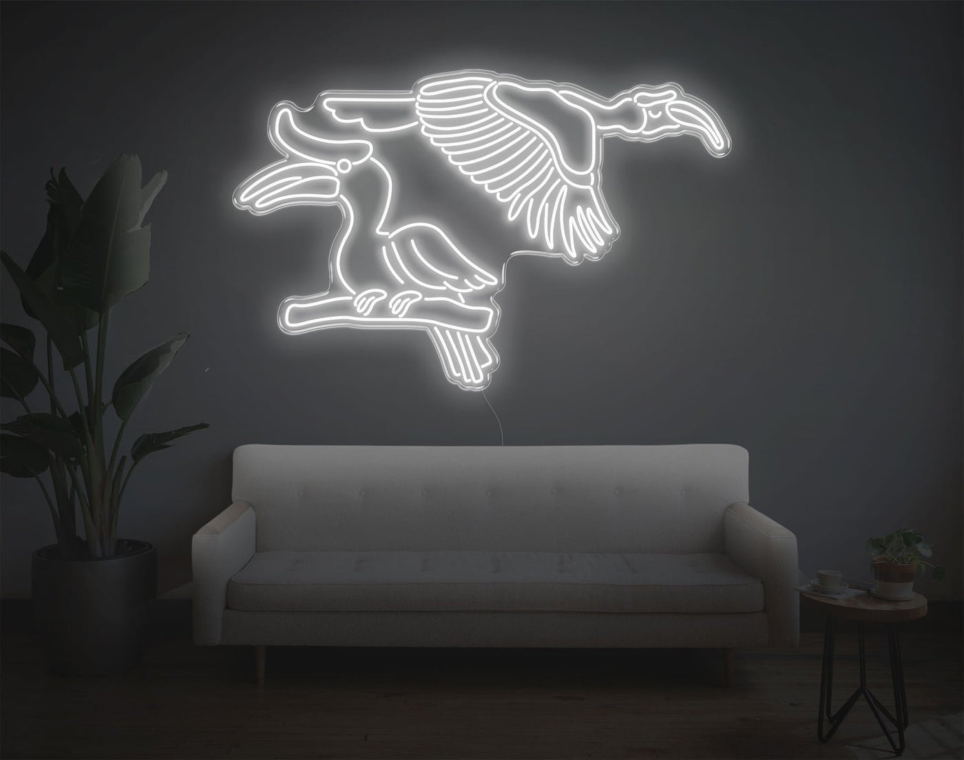 Bird LED Neon Sign - 34inch x 53inchWhite