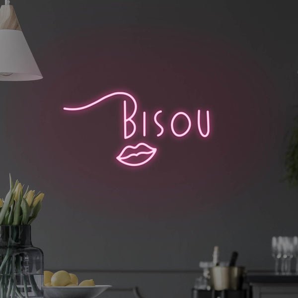 Bisou LED Neon Sign - Pink