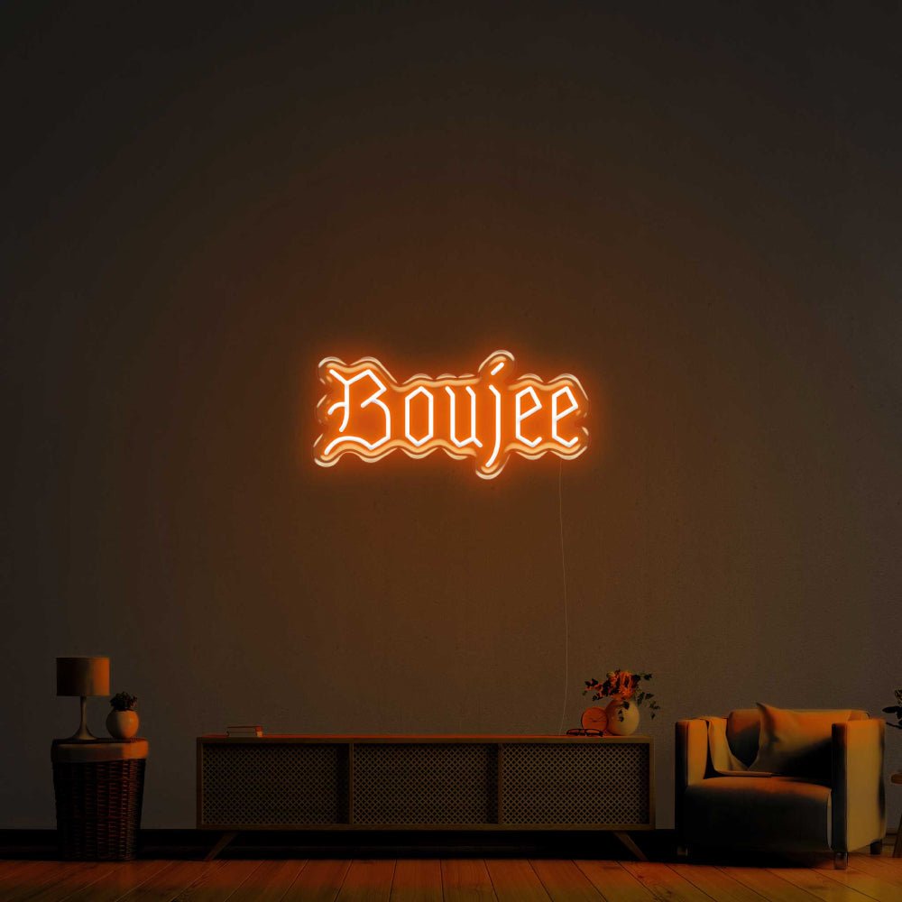 Boujee LED Neon Sign - 20inch x 9inchDark Orange