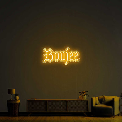 Boujee LED Neon Sign - 20inch x 9inchDark Orange