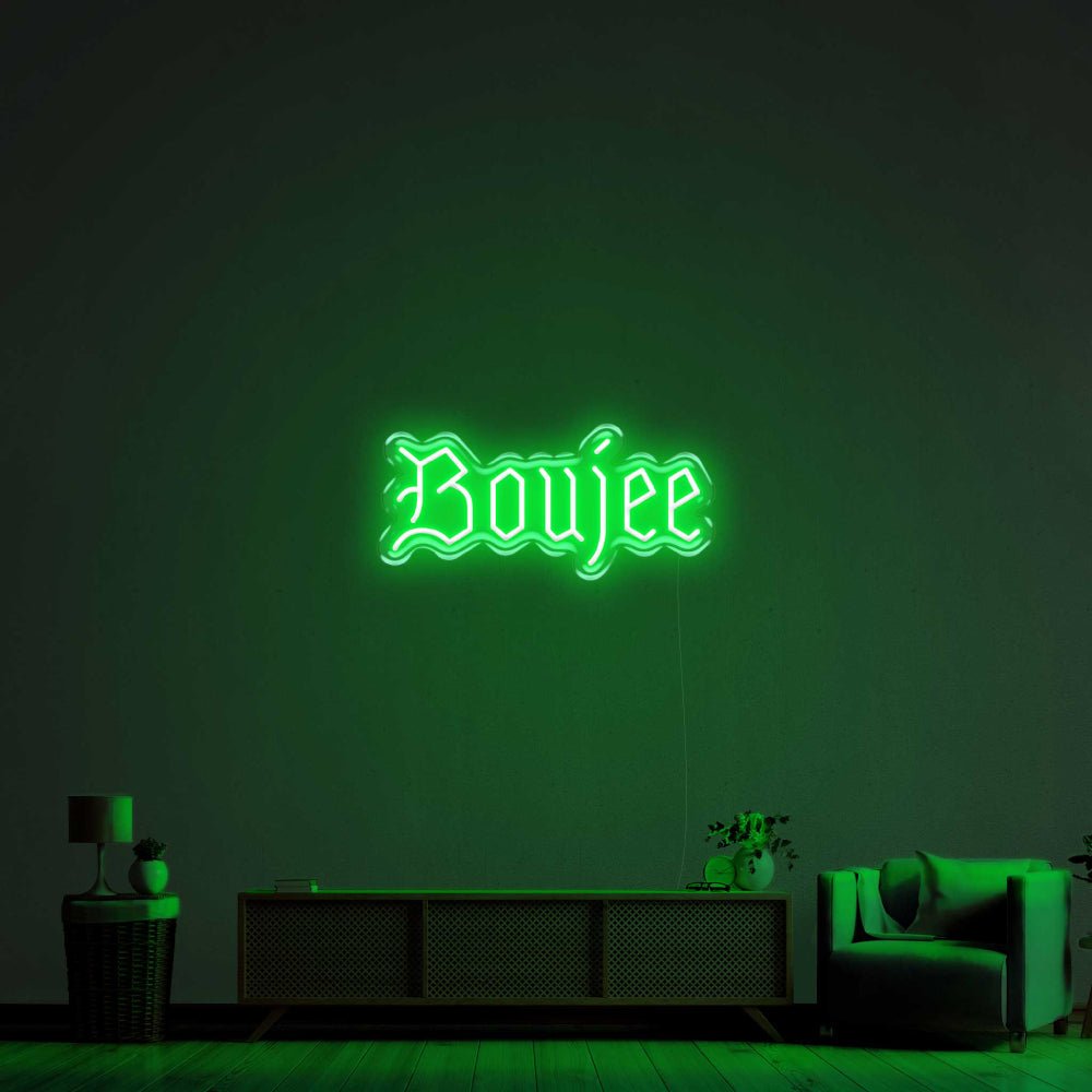 Boujee LED Neon Sign - 20inch x 9inchGreen