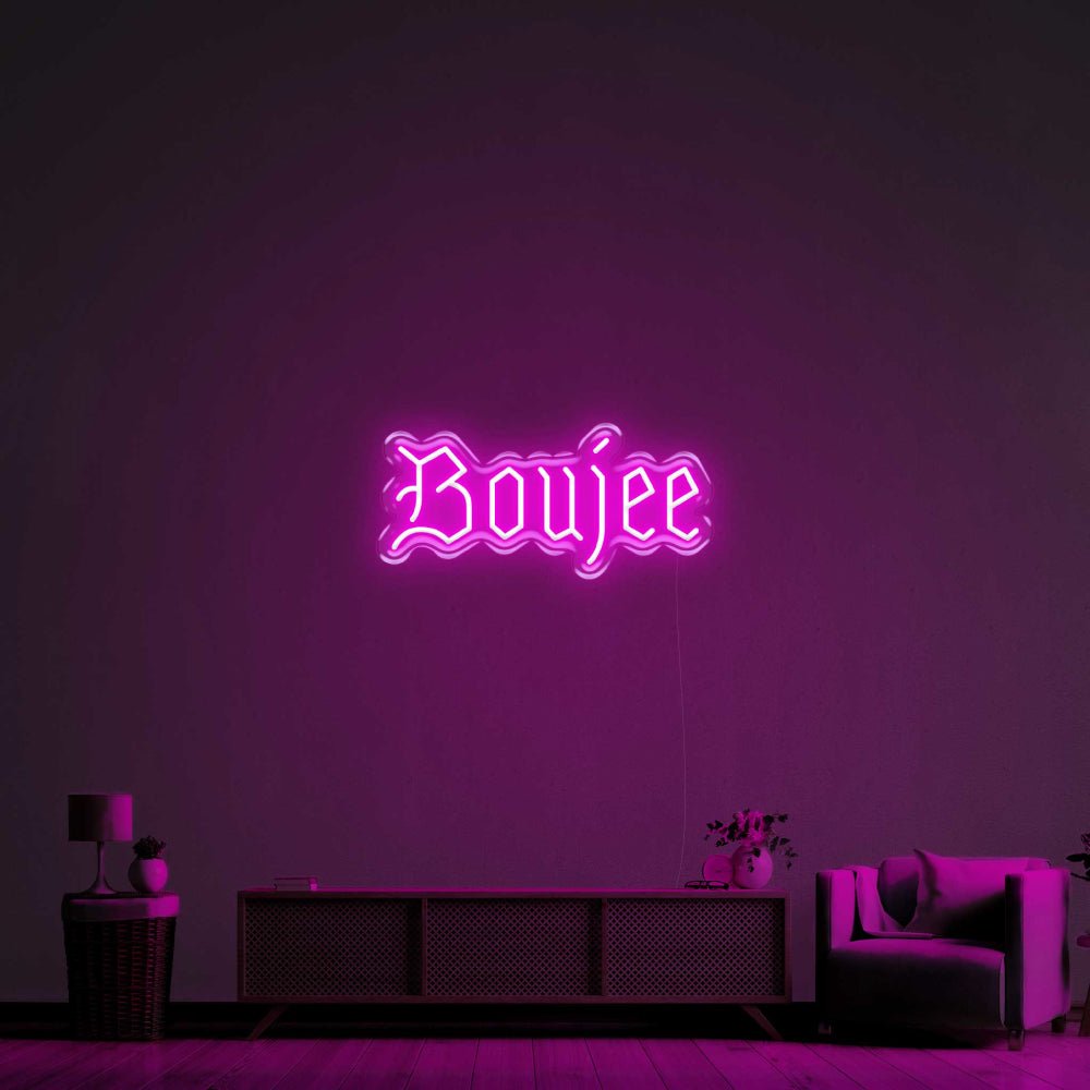 Boujee LED Neon Sign - 20inch x 9inchLight Pink