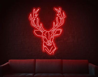 Buck LED Neon Sign - 34inch x 26inchHot Pink