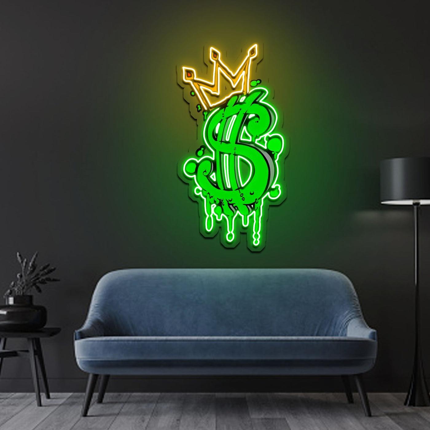 Cash Is King Neon Sign x Acrylic Artwork - 2ftLED Neon x Acrylic Print