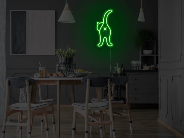 Cat Butt LED Neon Sign - Green