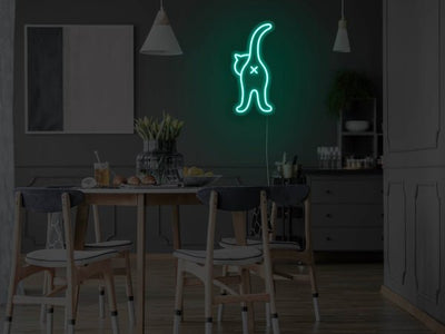 Cat Butt LED Neon Sign - Aqua