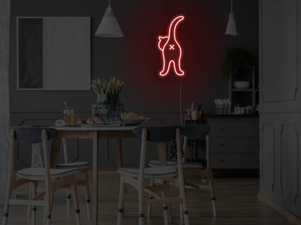 Cat Butt LED Neon Sign - Red