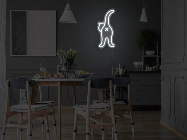 Cat Butt LED Neon Sign - White