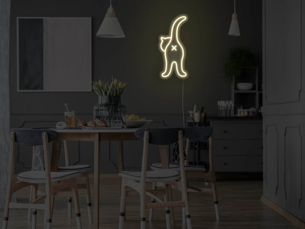 Cat Butt LED Neon Sign - Warm White