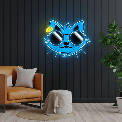 Cat Iron Man Neon Sign x Acrylic Artwork - 2ftLED Neon x Acrylic Print