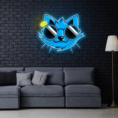 Cat Iron Man Neon Sign x Acrylic Artwork - 2ftLED Neon x Acrylic Print