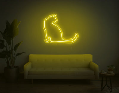 Cat V1 LED Neon Sign - 8inch x 9inchHot Pink