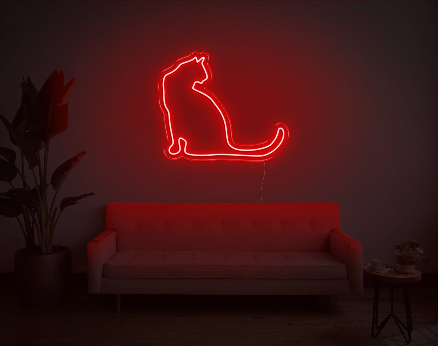 Cat V1 LED Neon Sign - 8inch x 9inchHot Pink