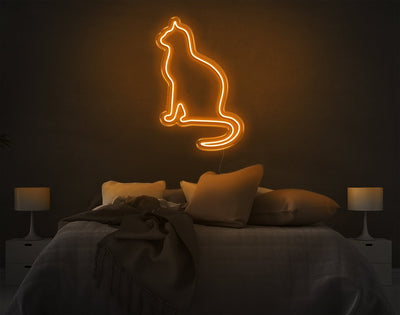 Cat V2 LED Neon Sign - 10inch x 6inchOrange