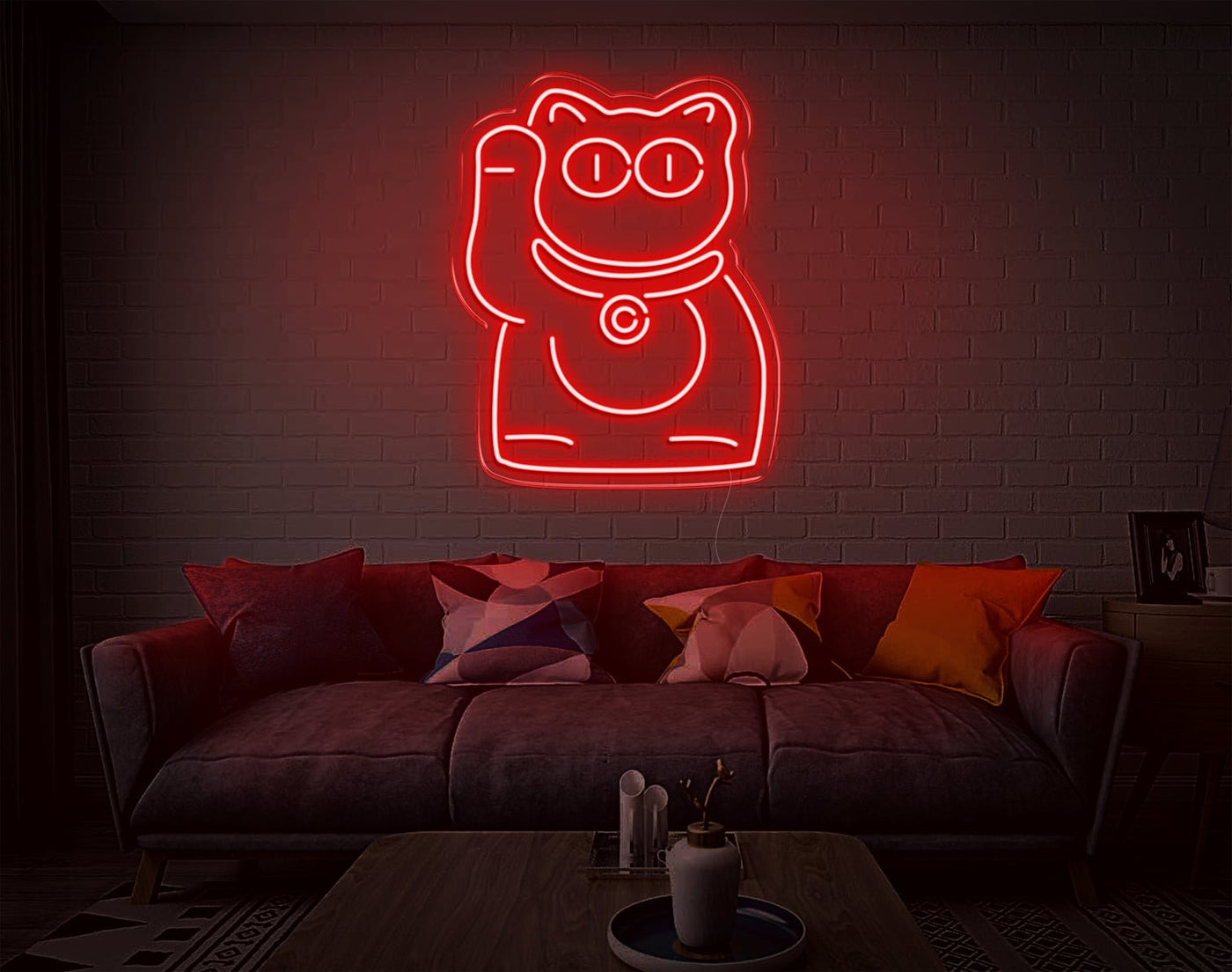 Cat V3 LED Neon Sign - 9inch x 7inchHot Pink