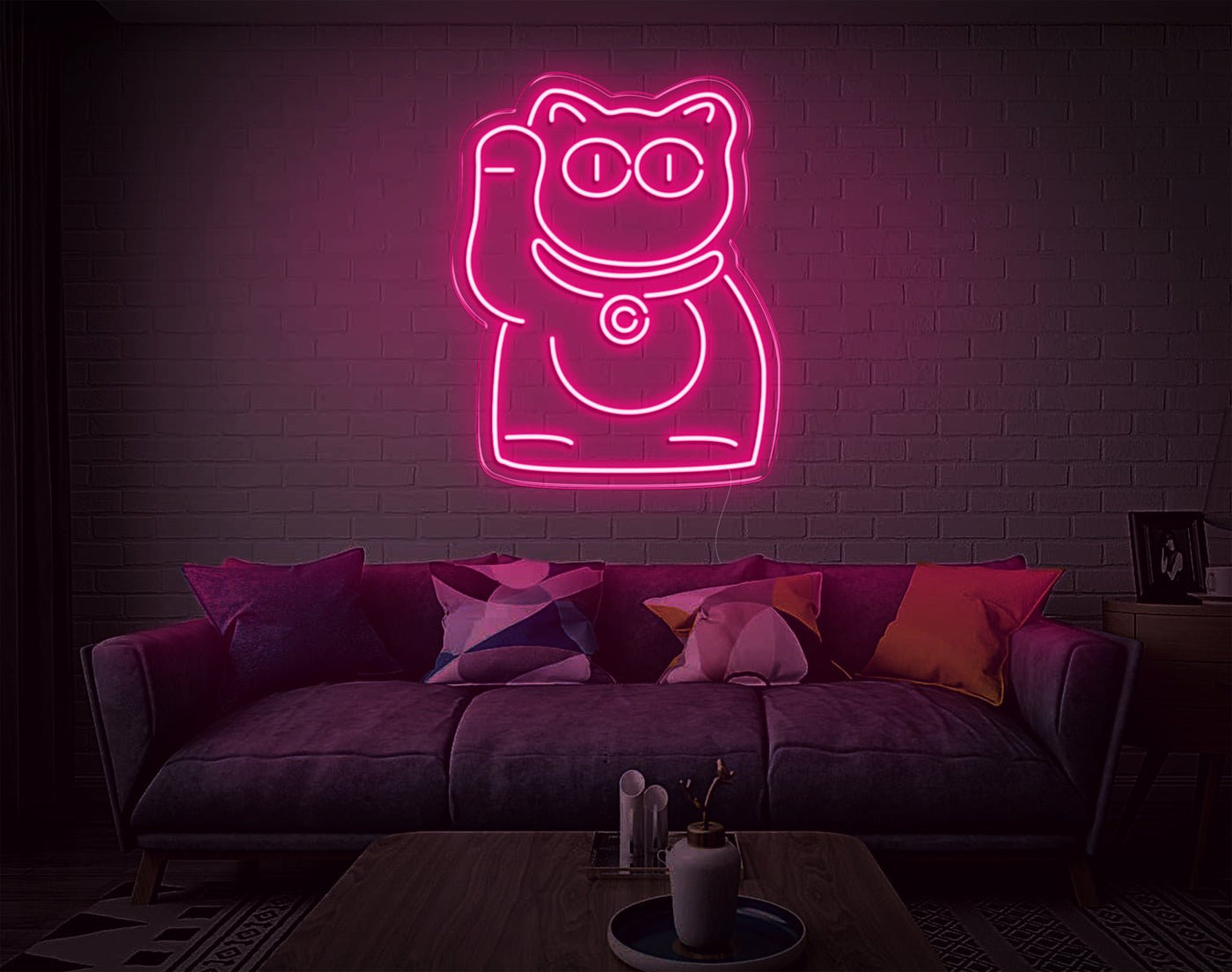 Cat V3 LED Neon Sign - 9inch x 7inchHot Pink