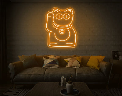 Cat V3 LED Neon Sign - 9inch x 7inchOrange