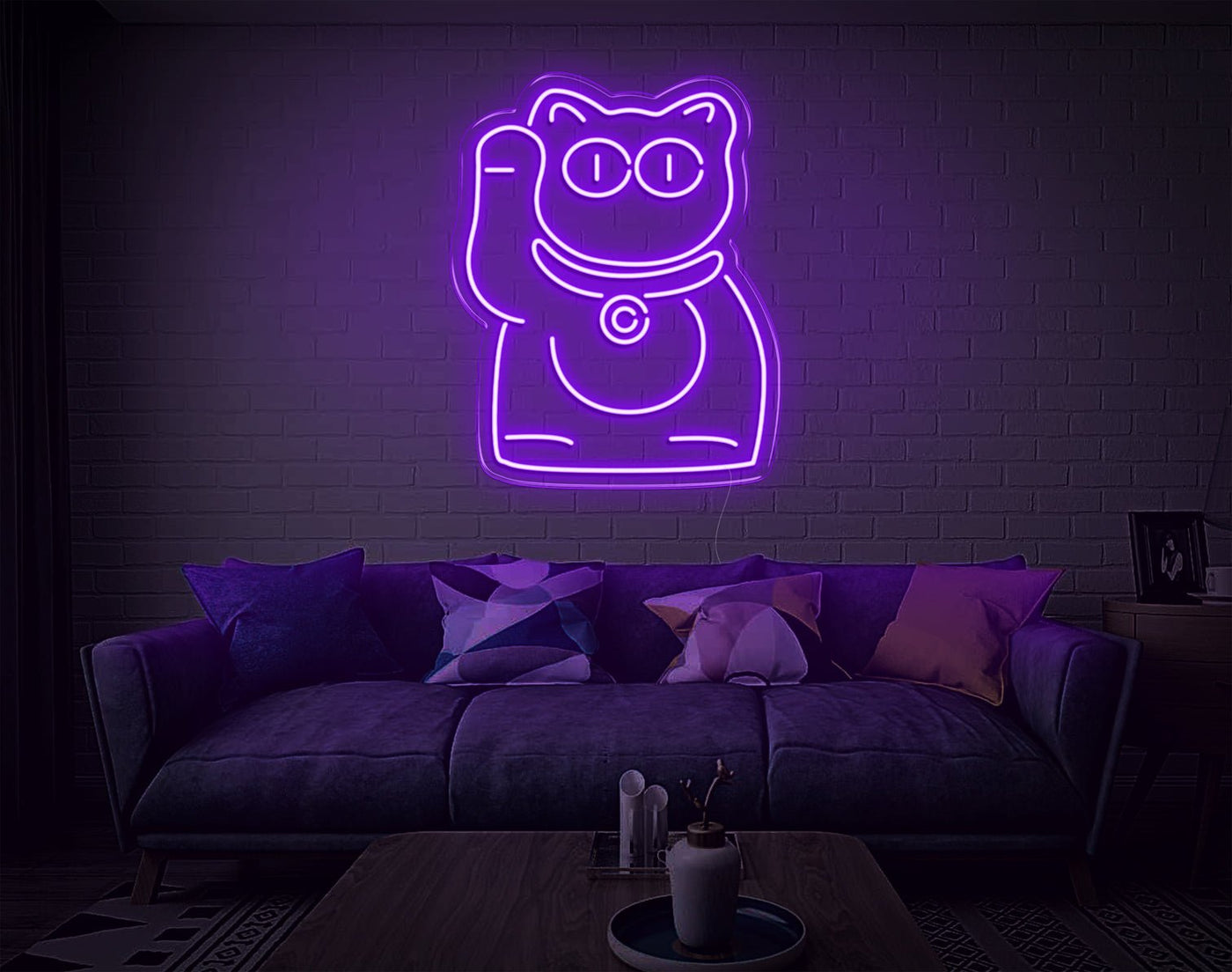 Cat V3 LED Neon Sign - 9inch x 7inchPurple