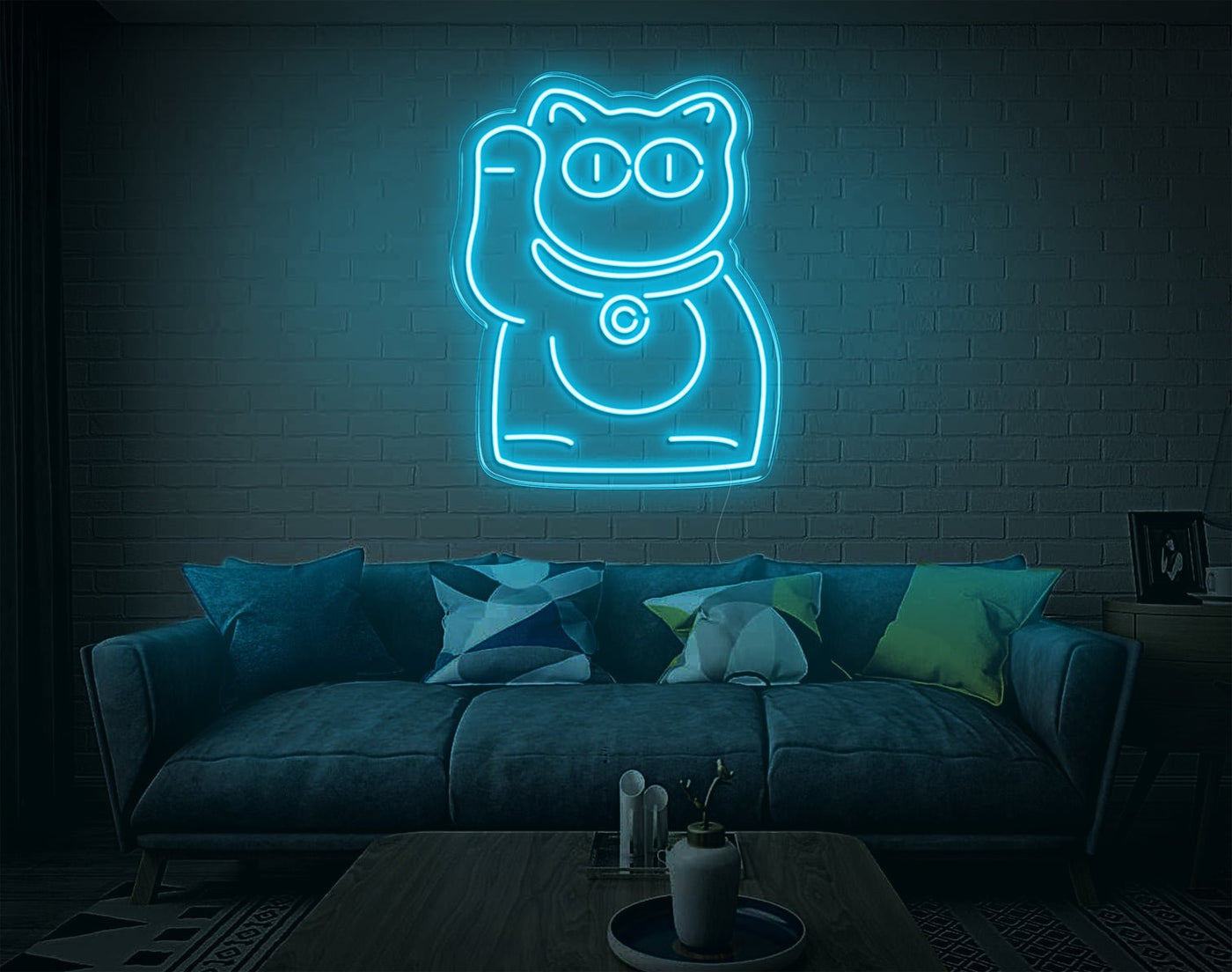 Cat V3 LED Neon Sign - 9inch x 7inchLight Blue