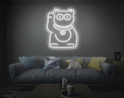 Cat V3 LED Neon Sign - 9inch x 7inchWhite