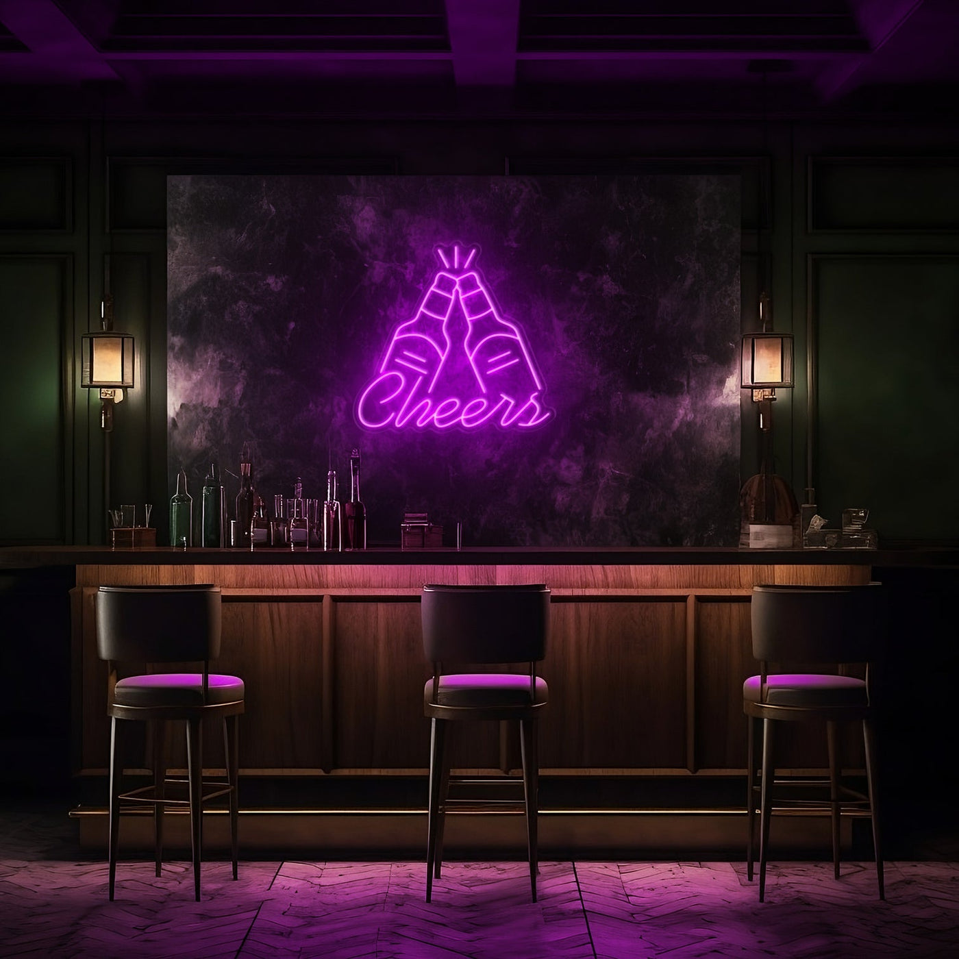 Cheers LED Neon Sign - 20 InchPurple