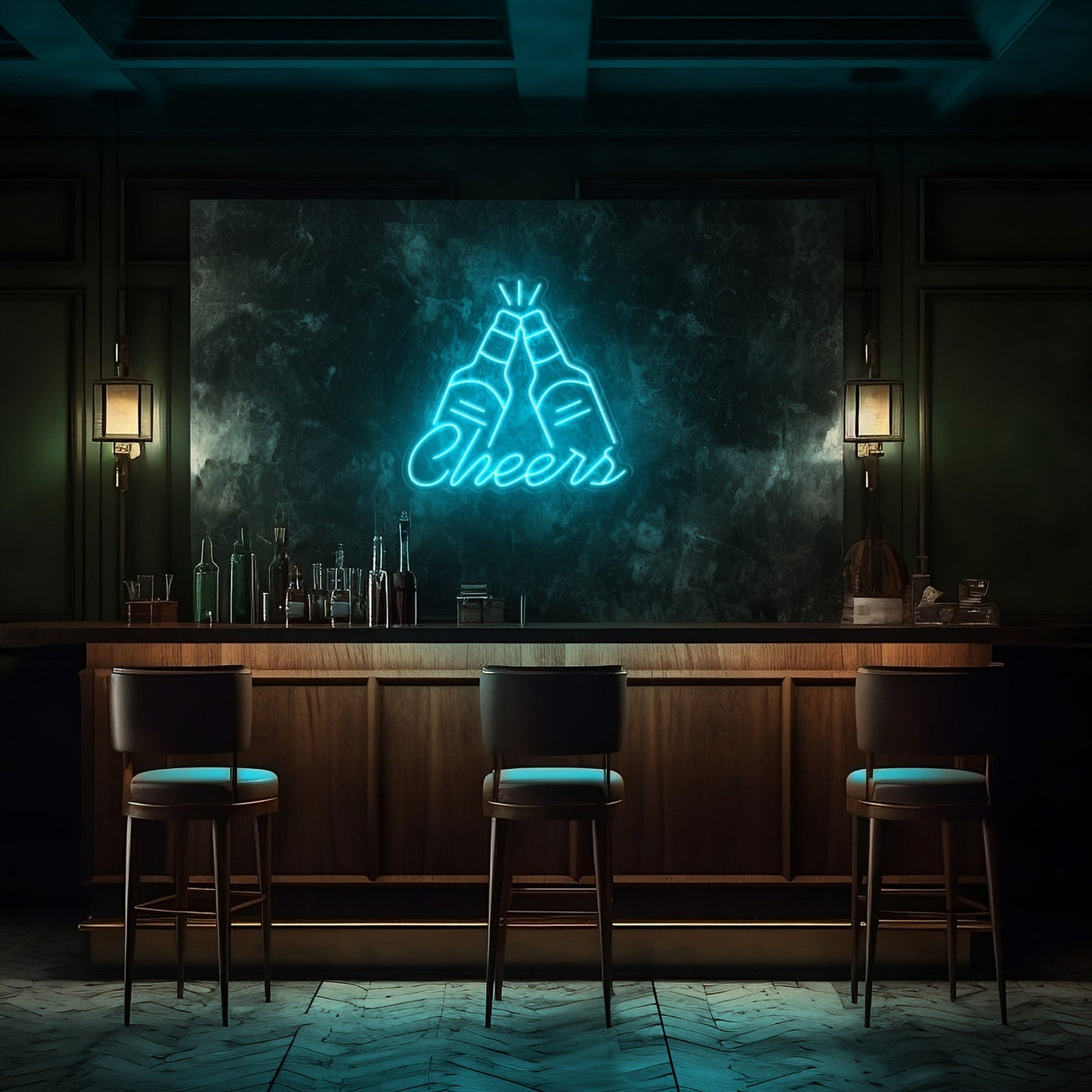 Cheers LED Neon Sign - 20 InchTurquoise